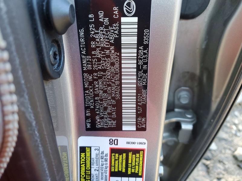 2020 Lexus ES, 350 12